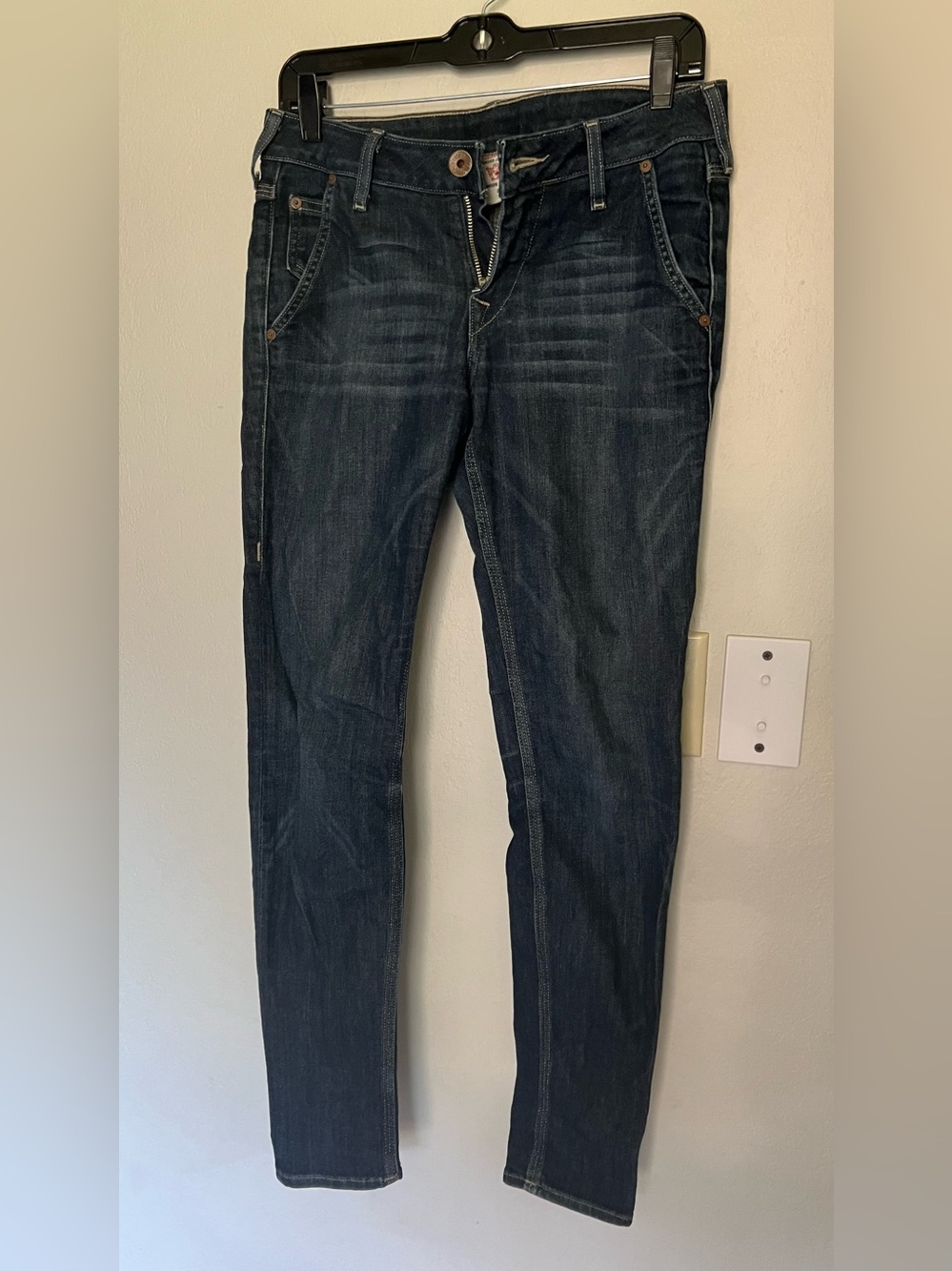 True Religion Casey Dark Indigo Skinny Jeans Size 27 Made in USA